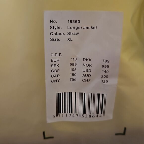 Rains Long Jacket Color yellow Size XL Unisex - Picture 2 of 4